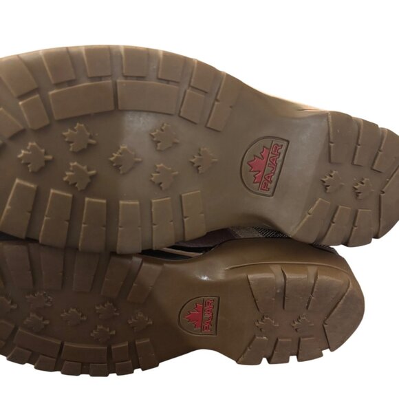 Pajar Womens Quilted Brown Leather & Suede Duck Boots With Side Zipper Closure - Picture 11 of 13